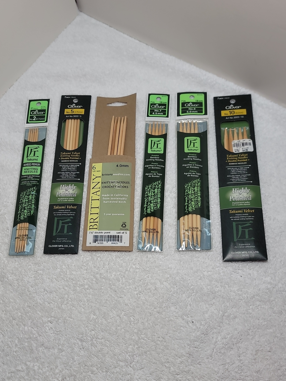 Bamboo Double-Pointed Knitting Needles Set - 6 Sets - NWT
